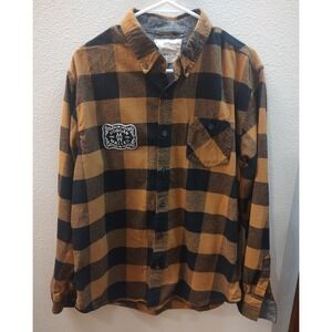Morgan Wallen Concert Shirt Women's Large Upcycled Plaid Flannel Button Down D4